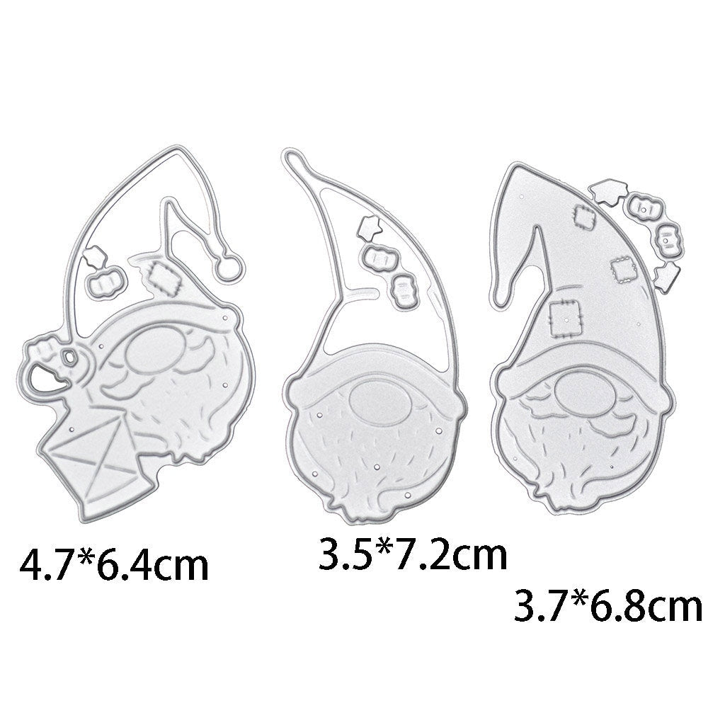Christmas Santa Gnome Metal Cutting Dies, Holiday Stencils for Cards