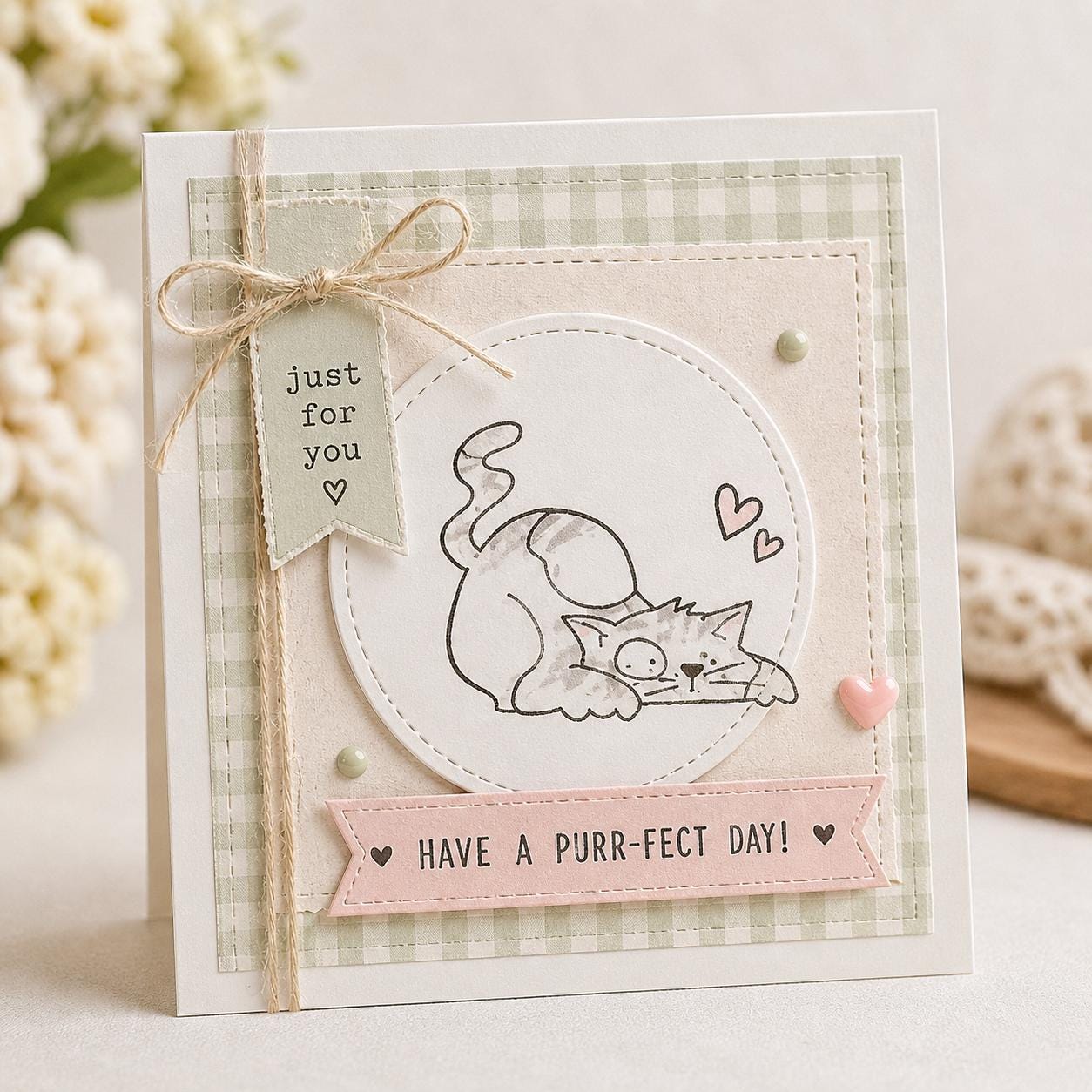 Cat Clear Stamp Set, Scrapbooking Card Making, Silicone Craft Stamps (14x14cm)