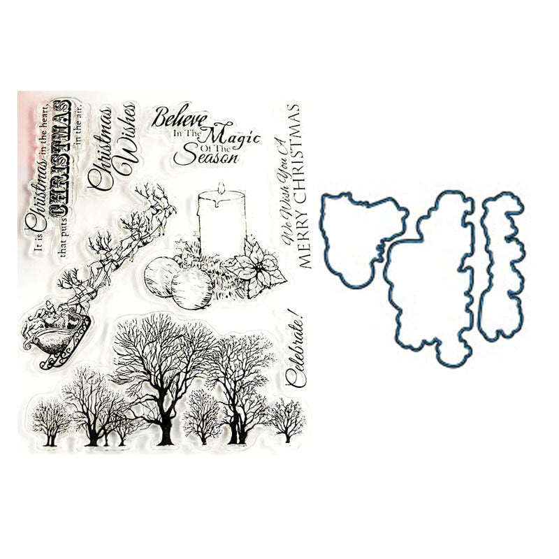Christmas Tree Clear Stamp and Die Set, Card Making