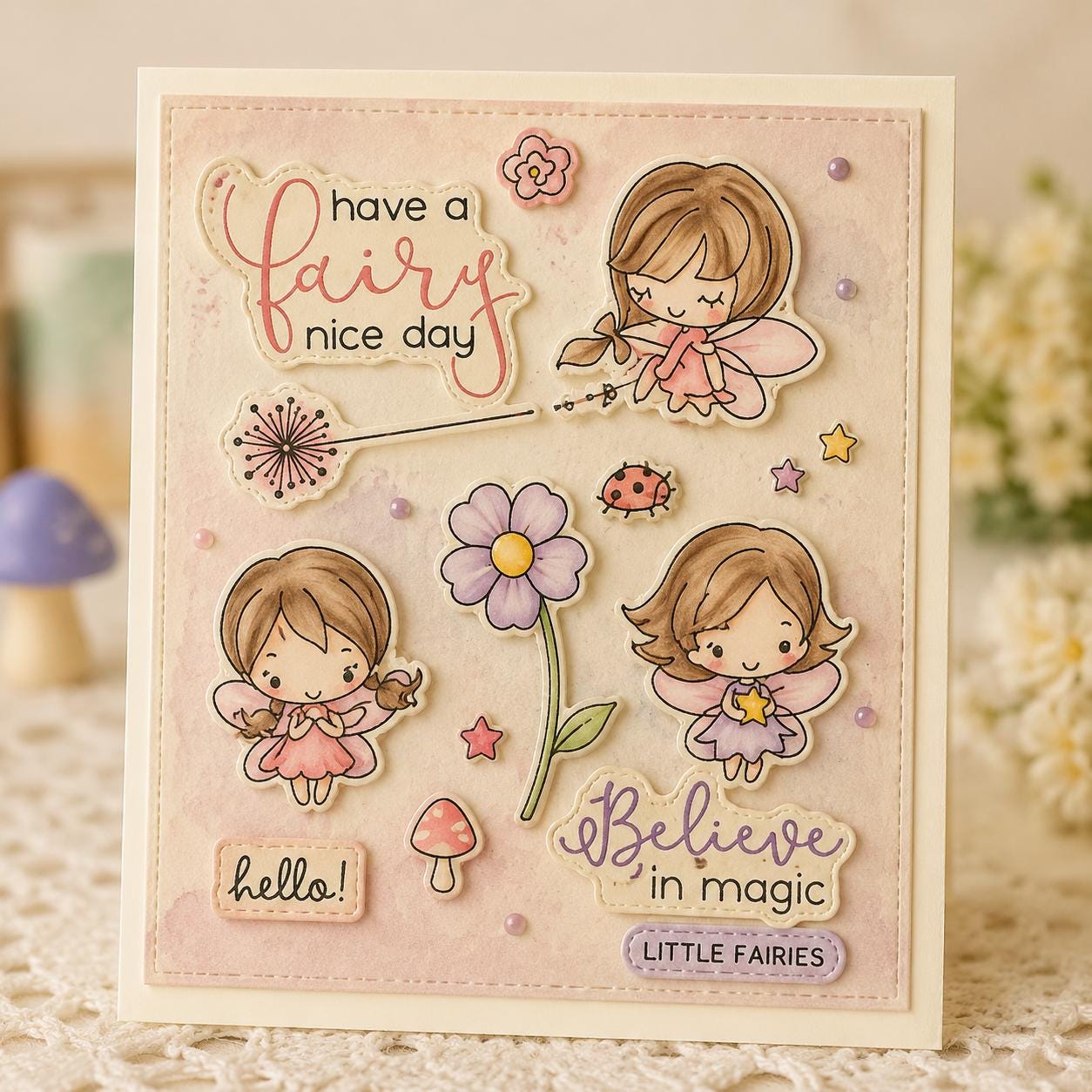 Fairy Clear Stamp and Die Set - Card Making, Scrapbooking