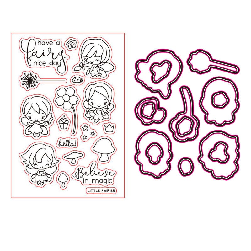 Fairy Clear Stamp and Die Set - Card Making, Scrapbooking