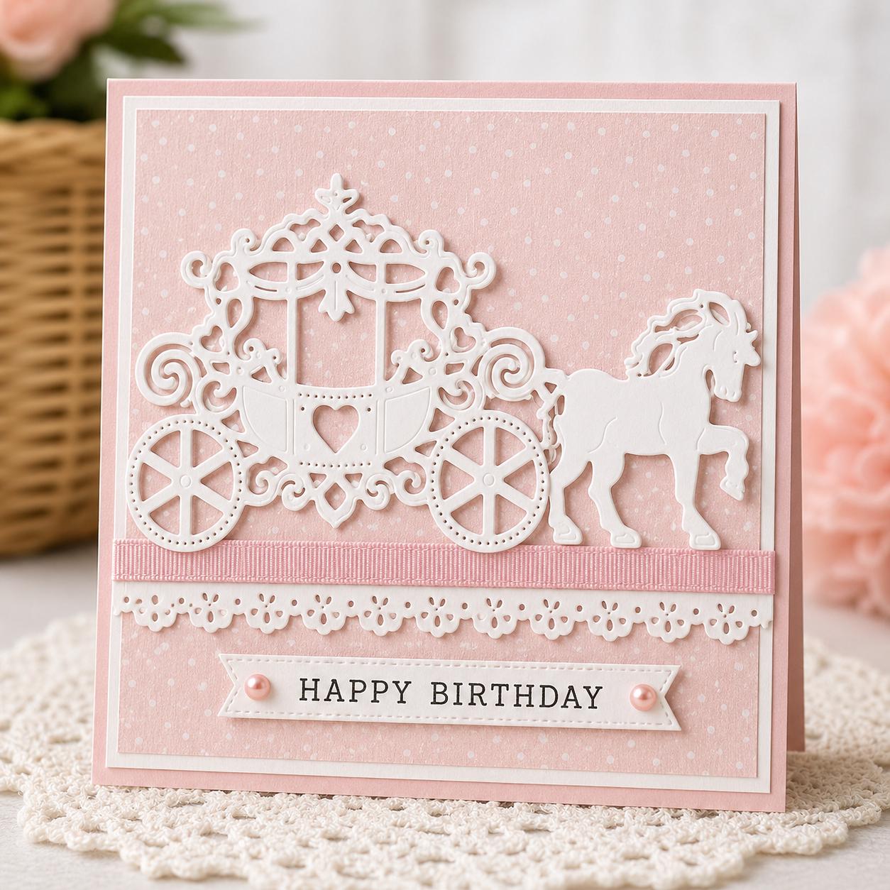 Horse Carriage Metal Die Cut, DIY Scrapbooking Stencil