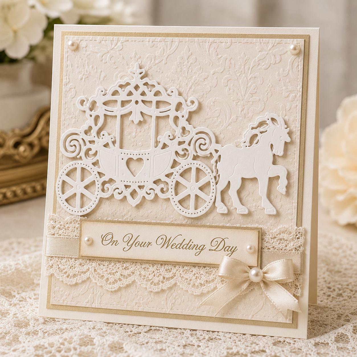 Horse Carriage Metal Die Cut, DIY Scrapbooking Stencil