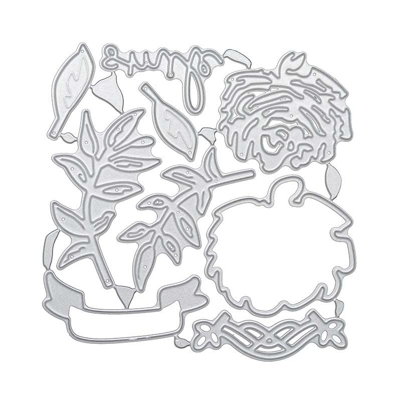 Flower and Leaf Metal Cutting Die Set for Cards