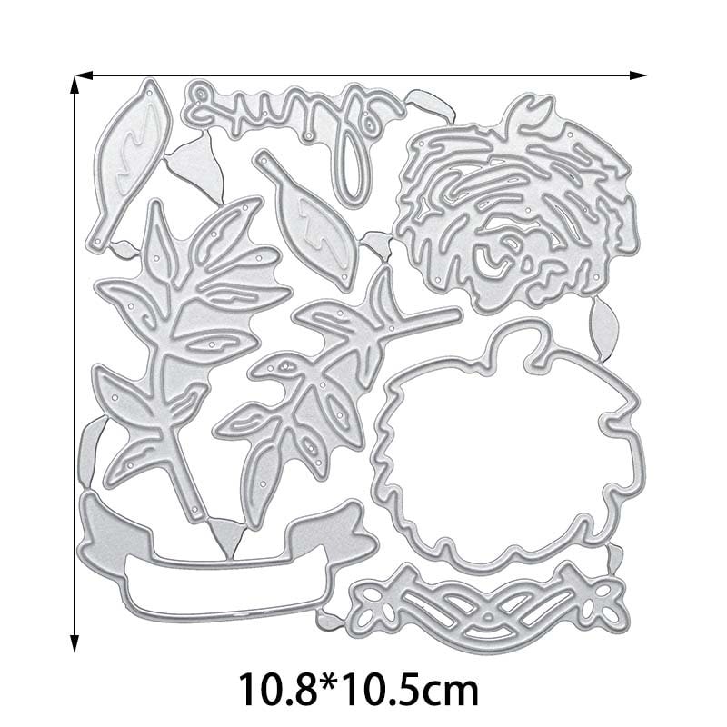 Flower and Leaf Metal Cutting Die Set for Cards