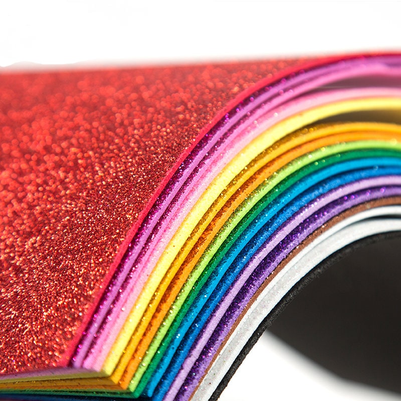 Glitter Foam Paper Sheets, Sparkly Craft Supplies for DIY Projects, 10 Sheets