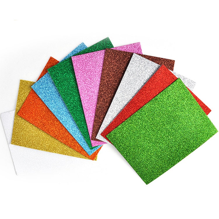 Glitter Foam Paper Sheets, Sparkly Craft Supplies for DIY Projects, 10 Sheets
