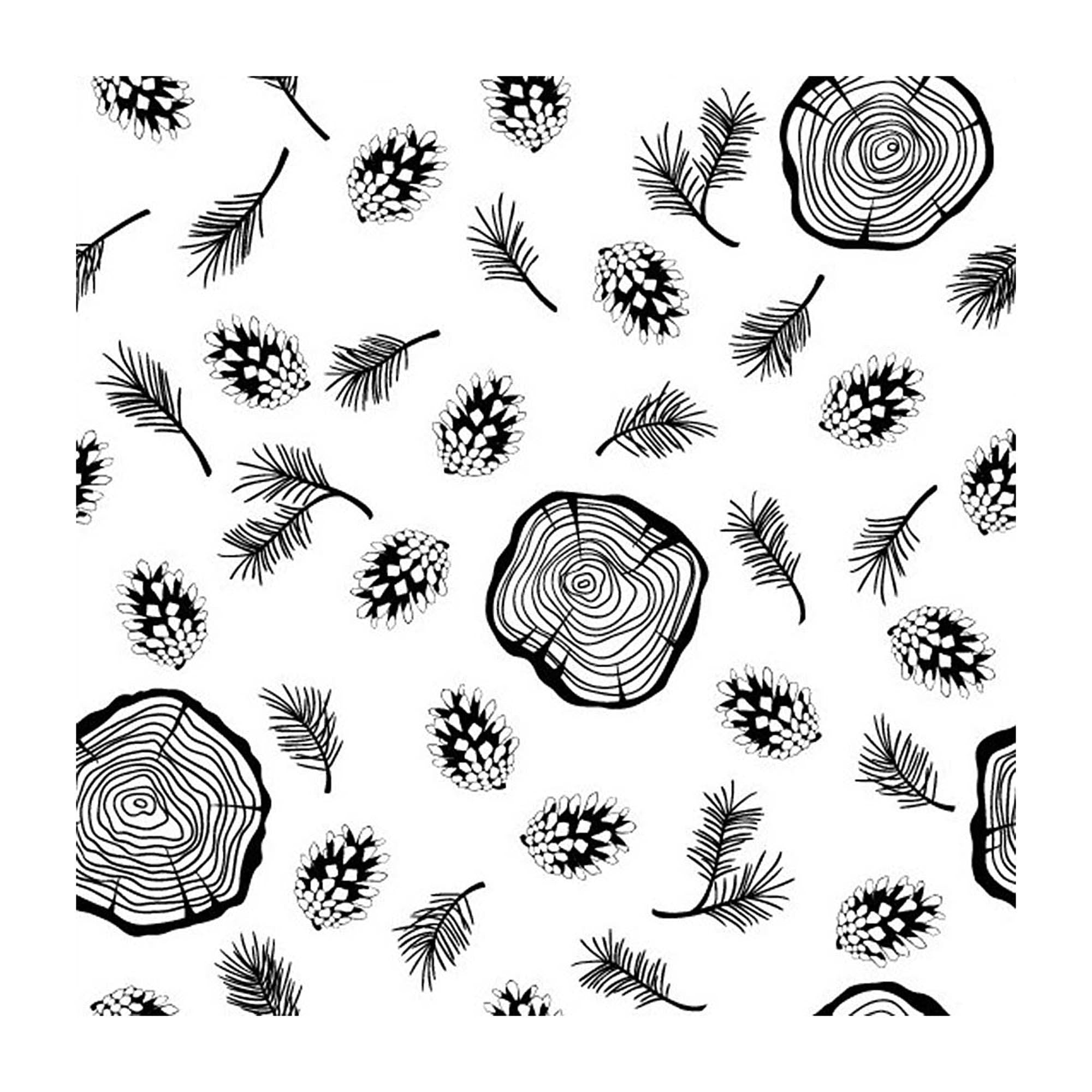 Pine Needles & Cones Clear Stamp, DIY Scrapbooking (14x14cm)