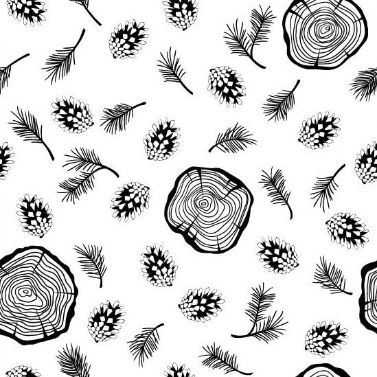 Pine Needles & Cones Clear Stamp, DIY Scrapbooking (14x14cm)