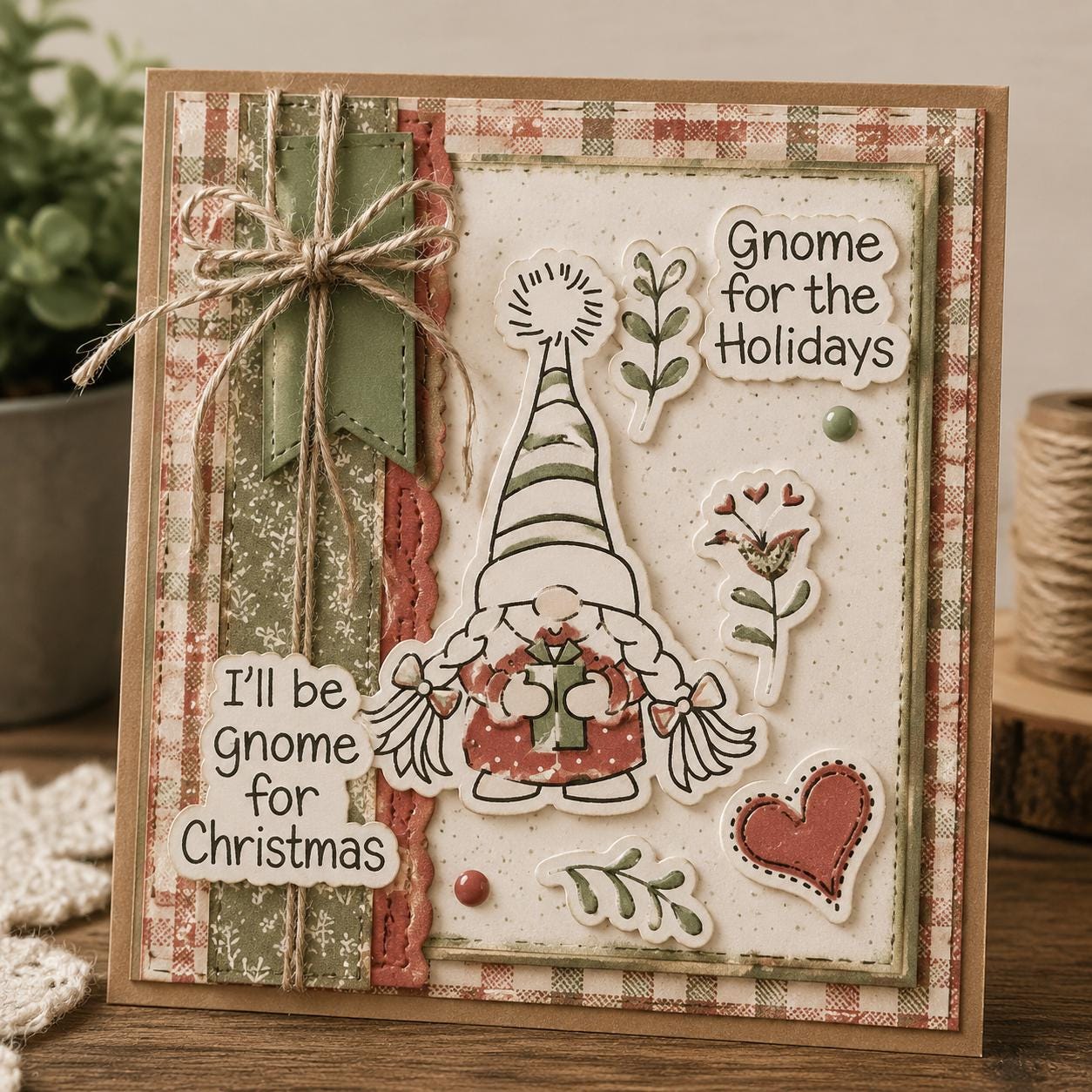 Gnome Christmas Clear Stamp, DIY Scrapbooking (11x16cm)