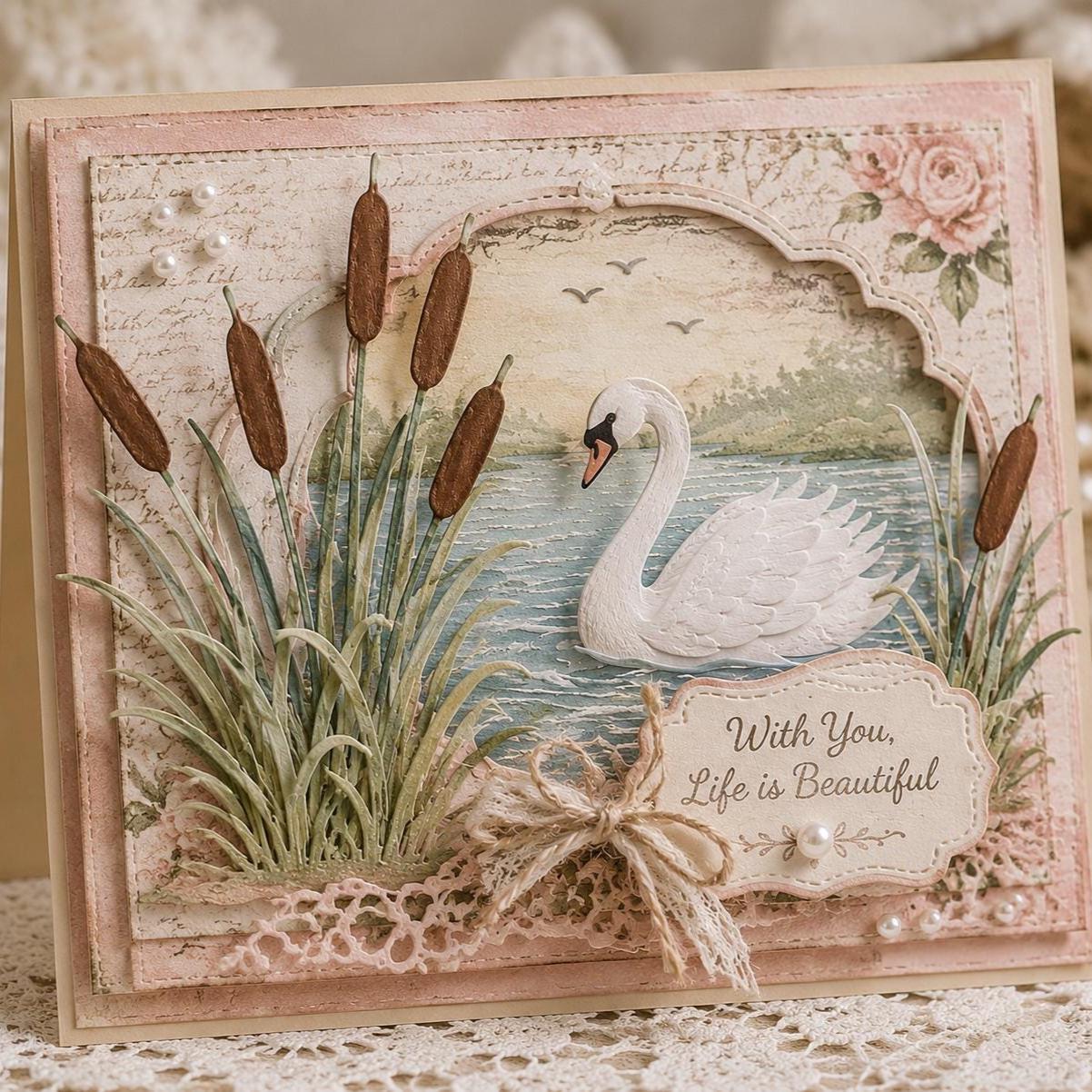 Wild Grass Flower Metal Cutting Die, Floral Stencil for Cards