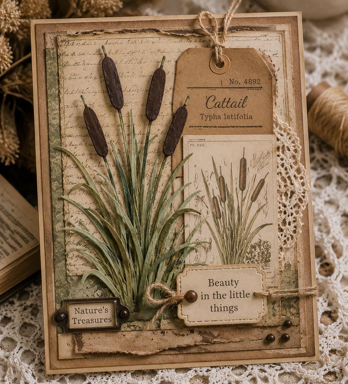Wild Grass Flower Metal Cutting Die, Floral Stencil for Cards