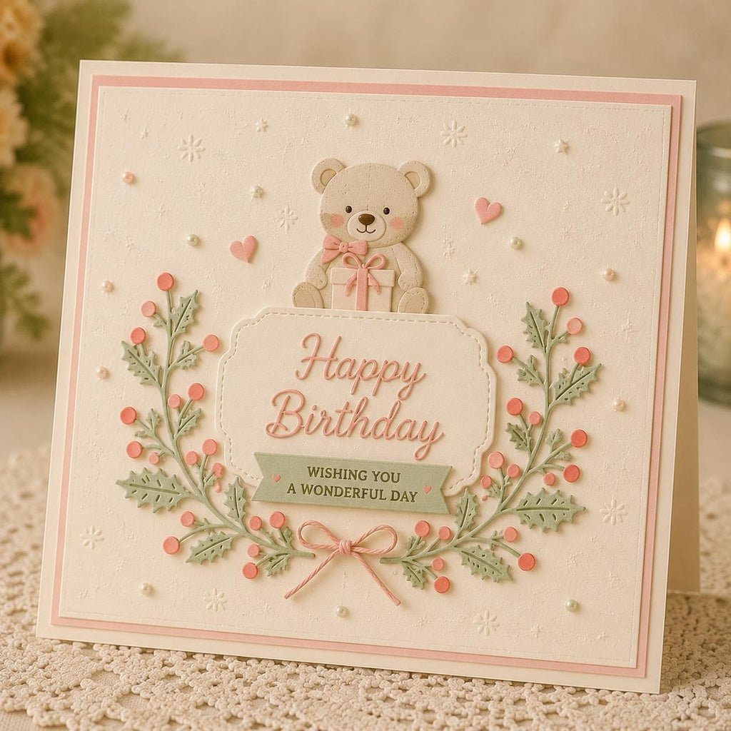 Christmas Holly Metal Cutting Die, Cardmaking Scrapbooking Stencil