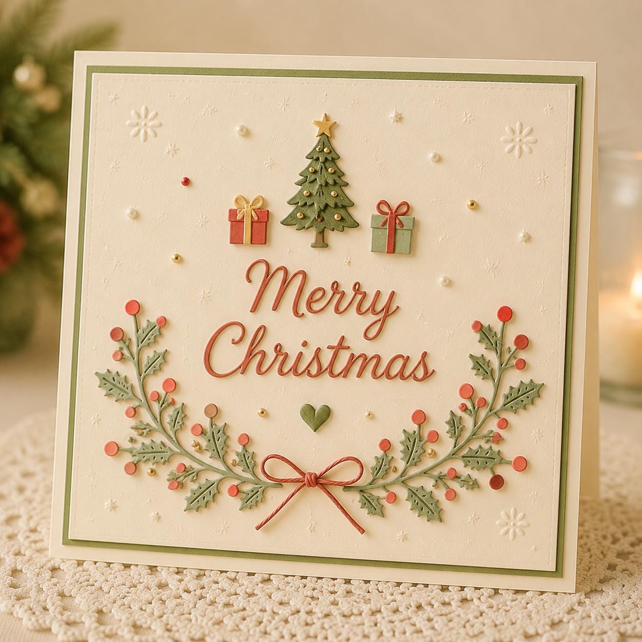 Christmas Holly Metal Cutting Die, Cardmaking Scrapbooking Stencil