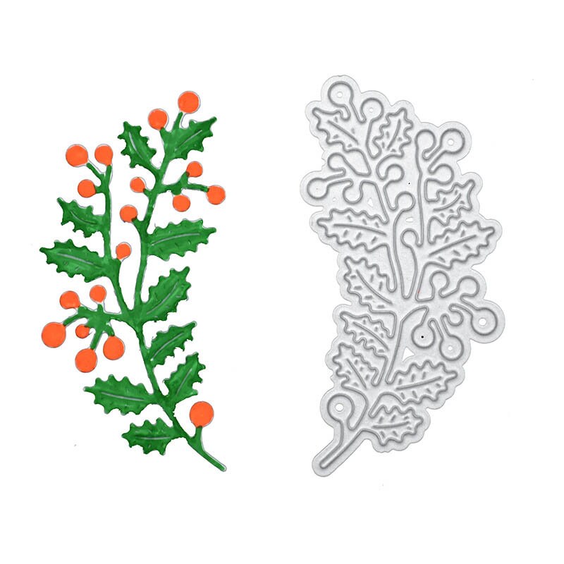 Christmas Holly Metal Cutting Die, Cardmaking Scrapbooking Stencil