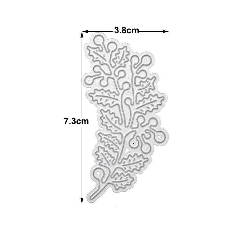 Christmas Holly Metal Cutting Die, Cardmaking Scrapbooking Stencil