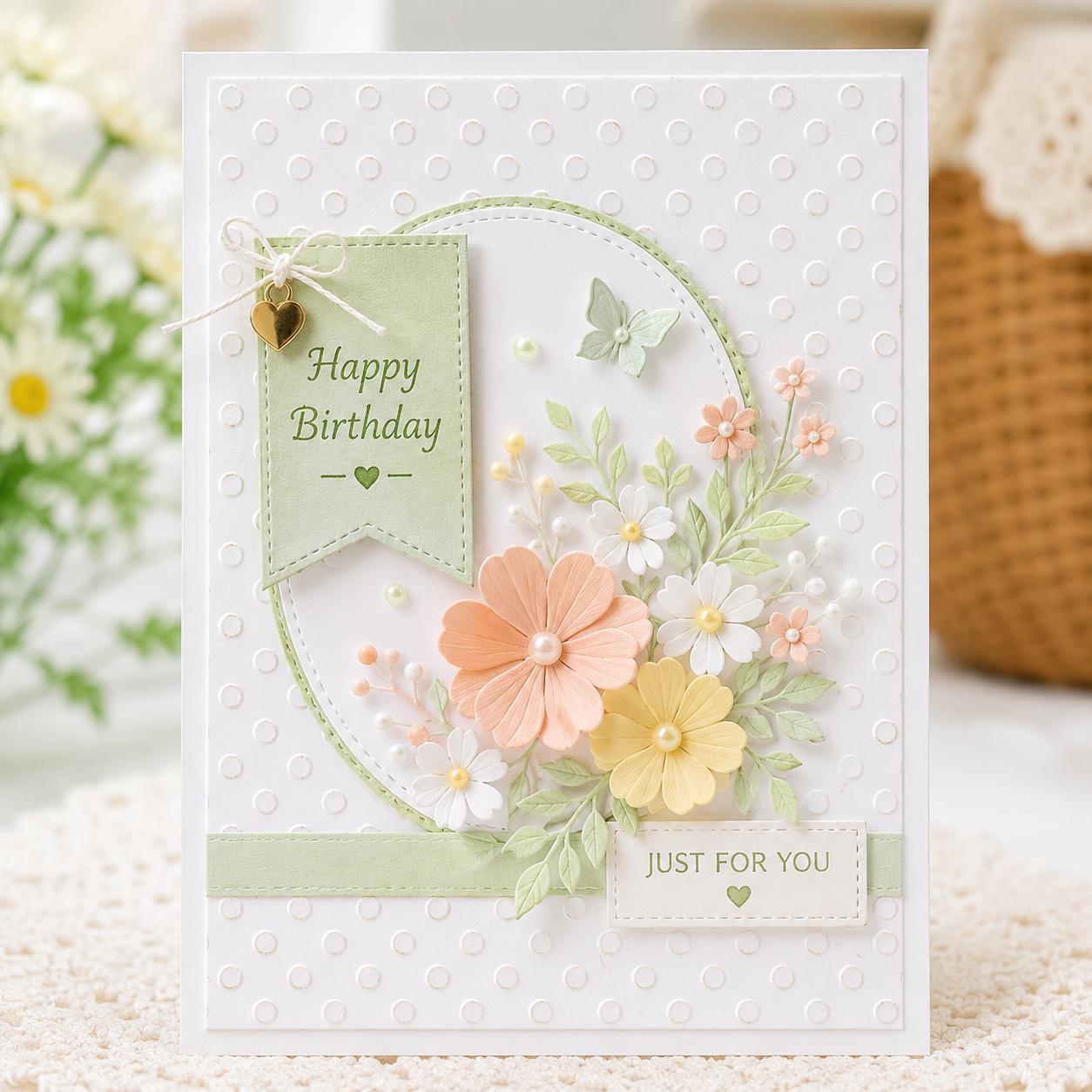 Polka Dot Embossing Folder, Card Making Texture Tool for Scrapbooking