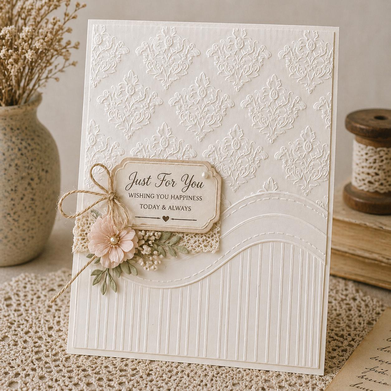 Flower Background Embossing Folder 125x180mm for Card Making & Scrapbooking