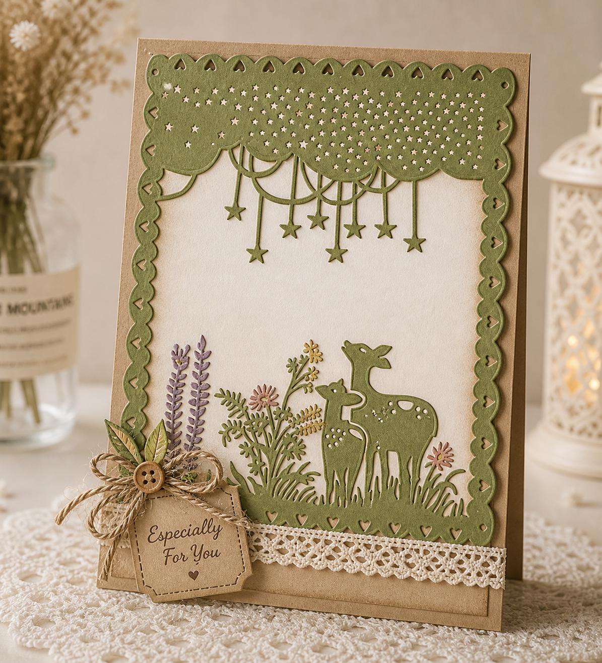 Deers background embossing folder for card making/ stationary /paper crafts /stencil /cutting die background