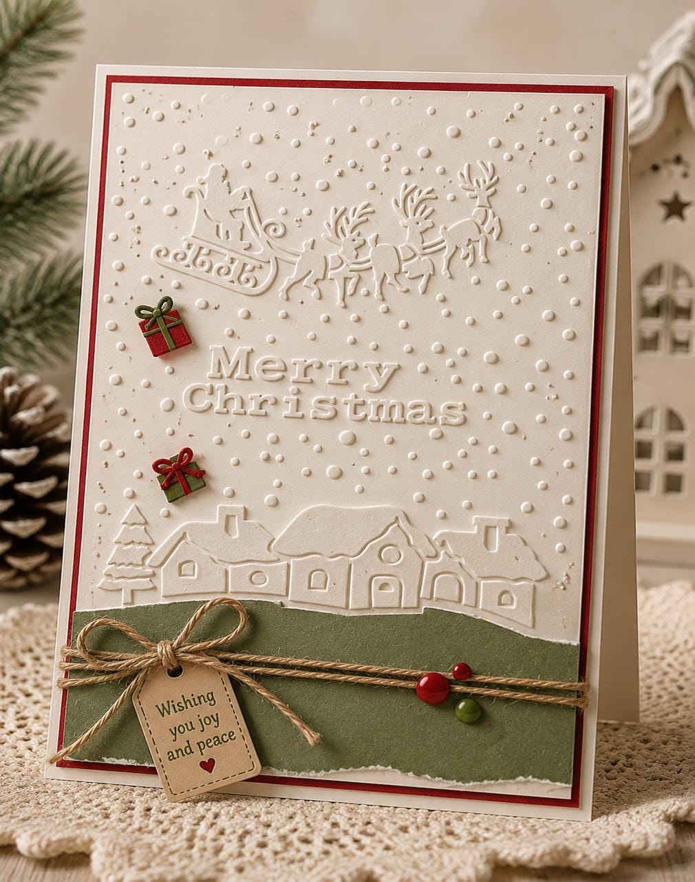 Christmas Embossing Folder, Merry Christmas Card Making Tool, 105x148mm