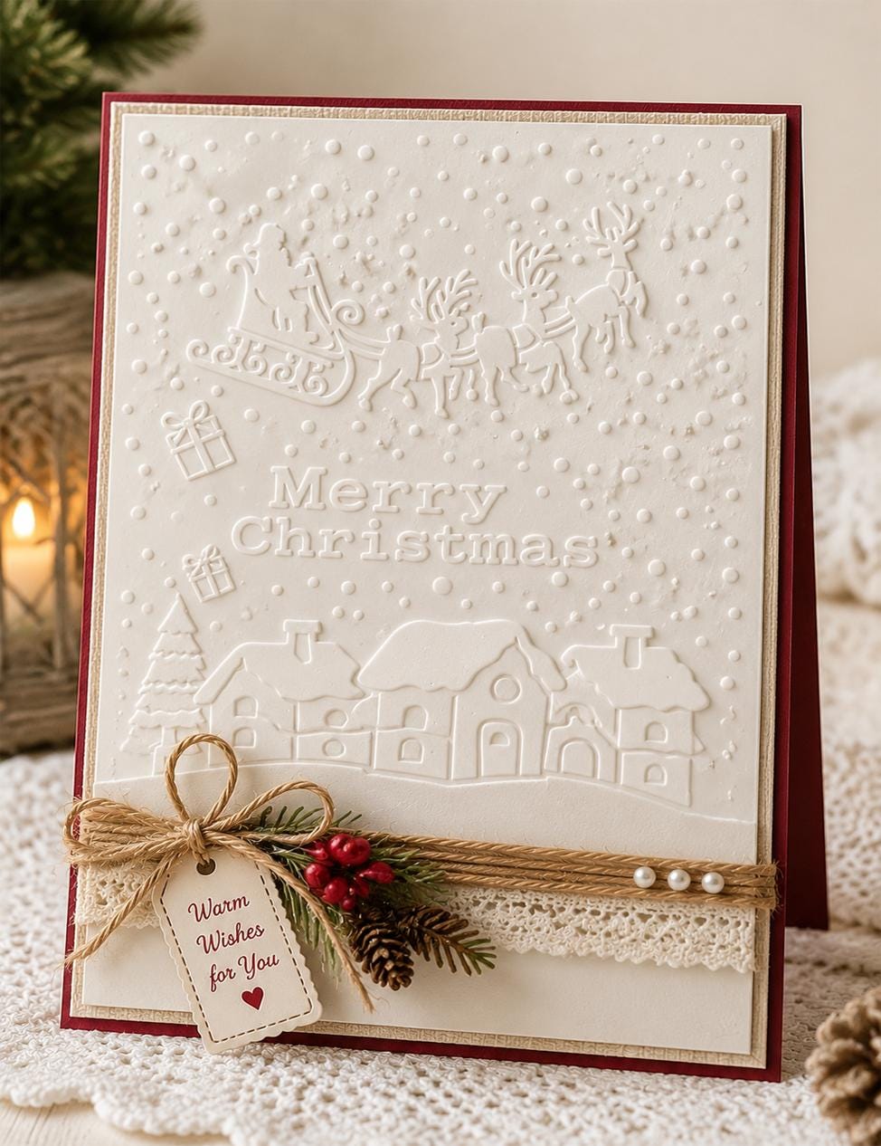 Christmas Embossing Folder, Merry Christmas Card Making Tool, 105x148mm