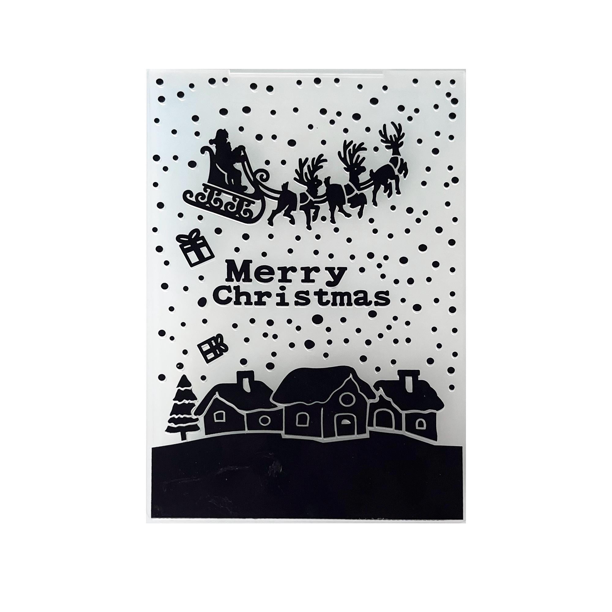 Christmas Embossing Folder, Merry Christmas Card Making Tool, 105x148mm