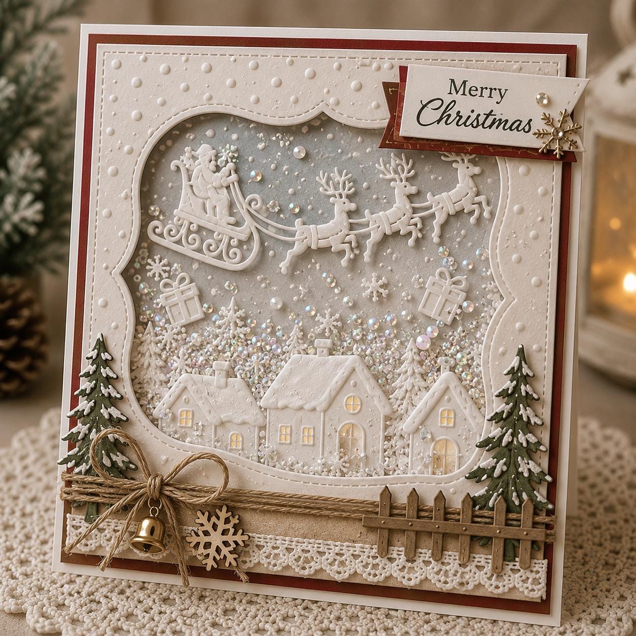 Christmas Embossing Folder, Merry Christmas Card Making Tool, 105x148mm