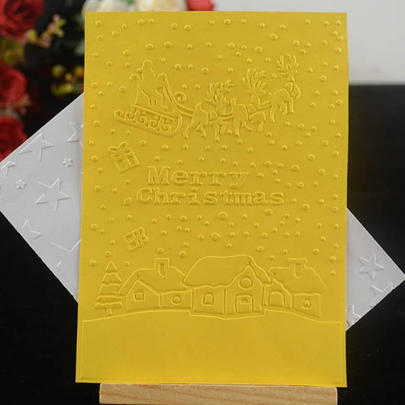 Christmas Embossing Folder, Merry Christmas Card Making Tool, 105x148mm