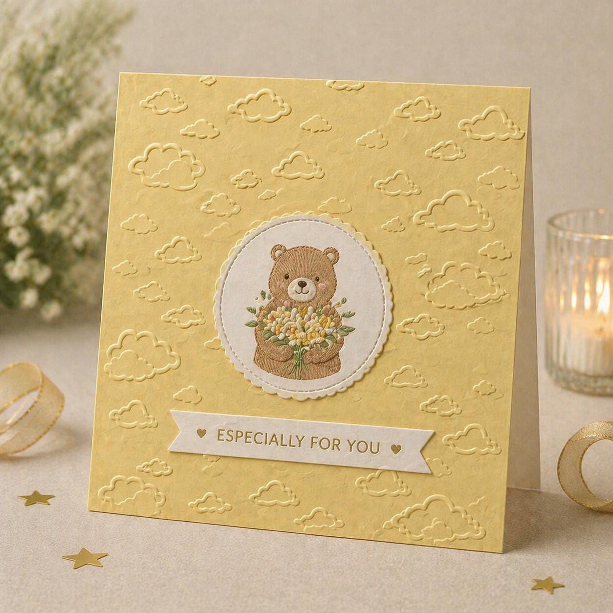 Cloud Background Embossing Folder, 125x180mm Card Texture