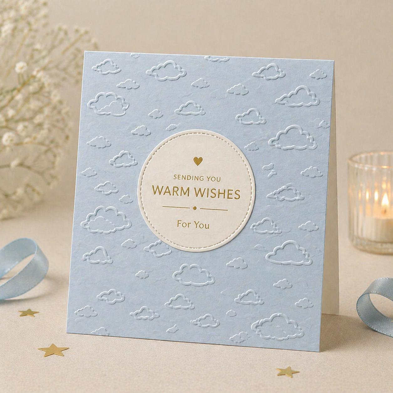 Cloud Background Embossing Folder, 125x180mm Card Texture