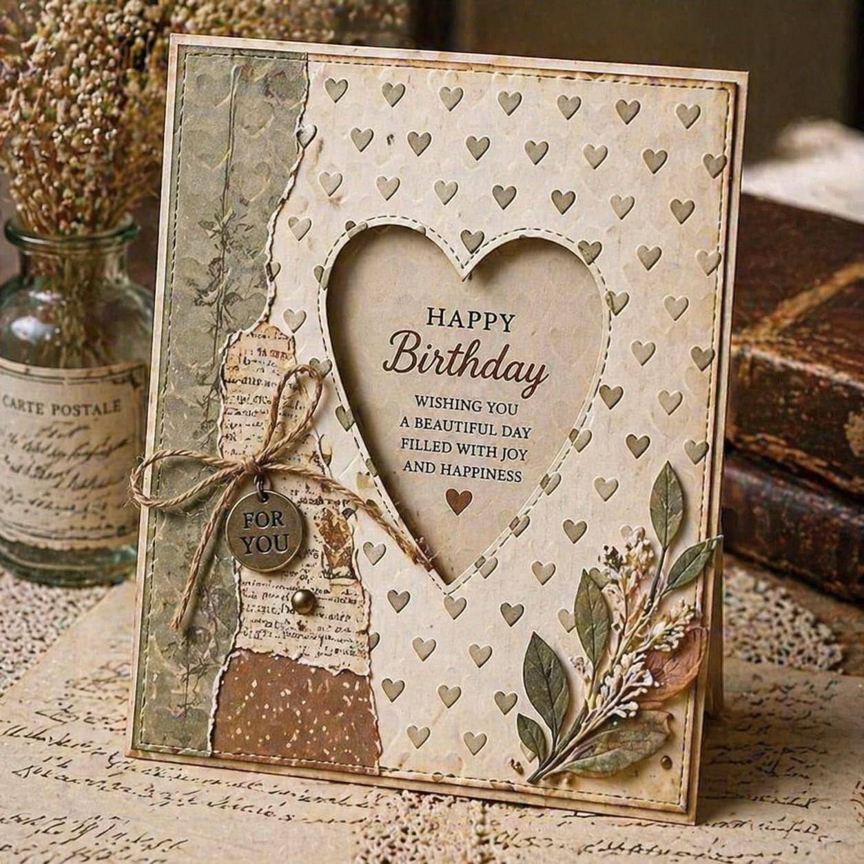 Heart Embossing Folder for Card Making 105x148mm - Texture Tool for Scrapbooking and Crafts