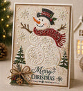 Snowman  background embossing folder for card making stationary paper crafts stencil cutting die background