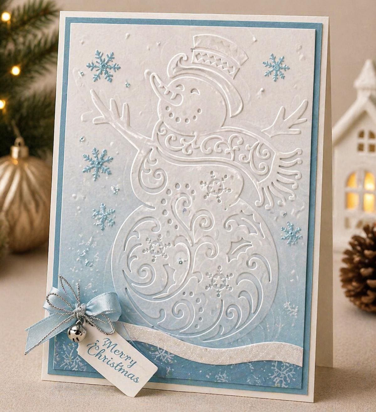 Snowman  background embossing folder for card making stationary paper crafts stencil cutting die background