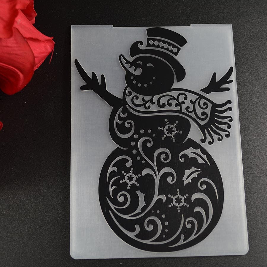 Snowman  background embossing folder for card making stationary paper crafts stencil cutting die background