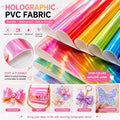 Holographic Mirrored Faux Leather Sheet, DIY Craft PVC Fabric