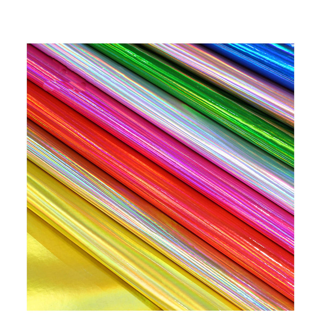Holographic Mirrored Faux Leather Sheet, DIY Craft PVC Fabric