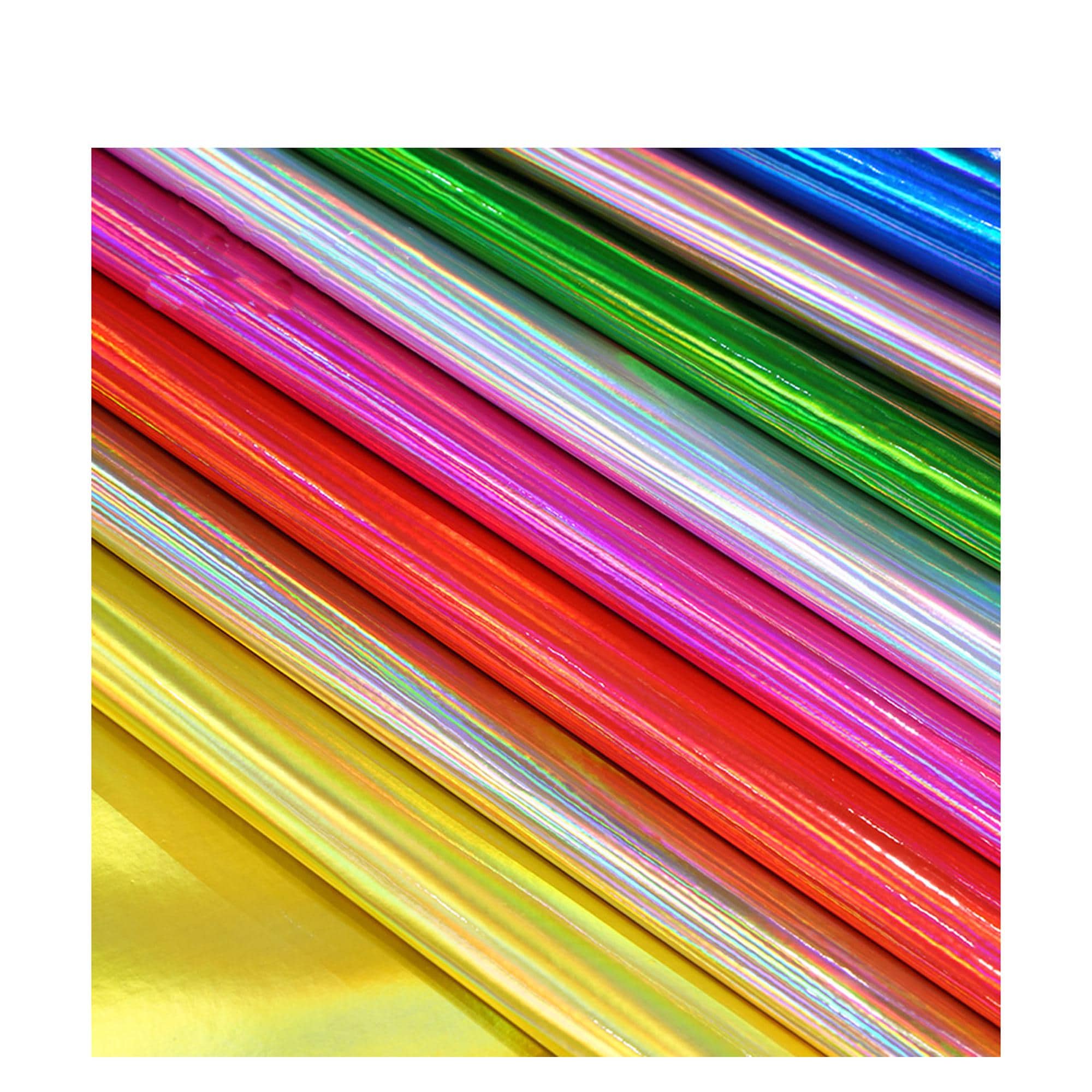 Holographic Mirrored Faux Leather Sheet, DIY Craft PVC Fabric