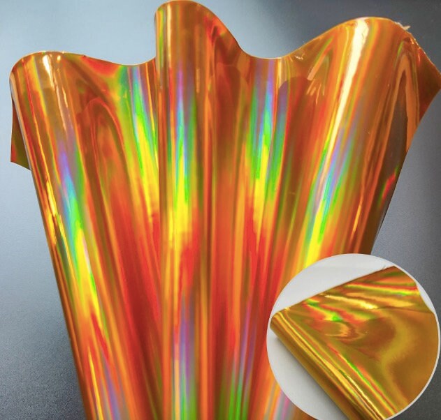 Holographic Mirrored Faux Leather Sheet, DIY Craft PVC Fabric