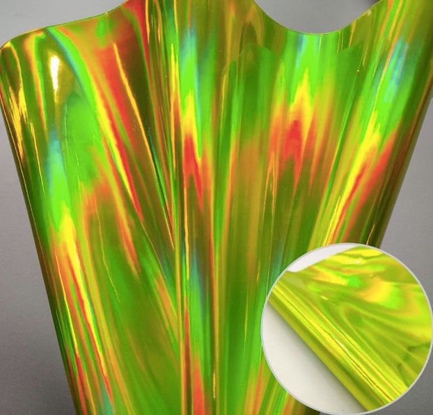 Holographic Mirrored Faux Leather Sheet, DIY Craft PVC Fabric