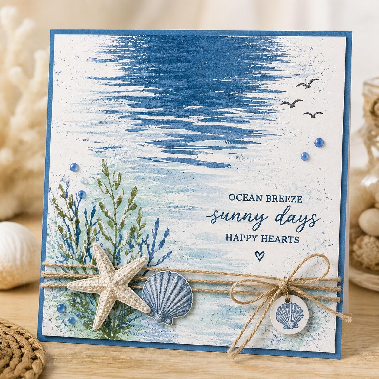Sea Wave Reflection Clear Stamp, DIY Scrapbooking (14x14cm)