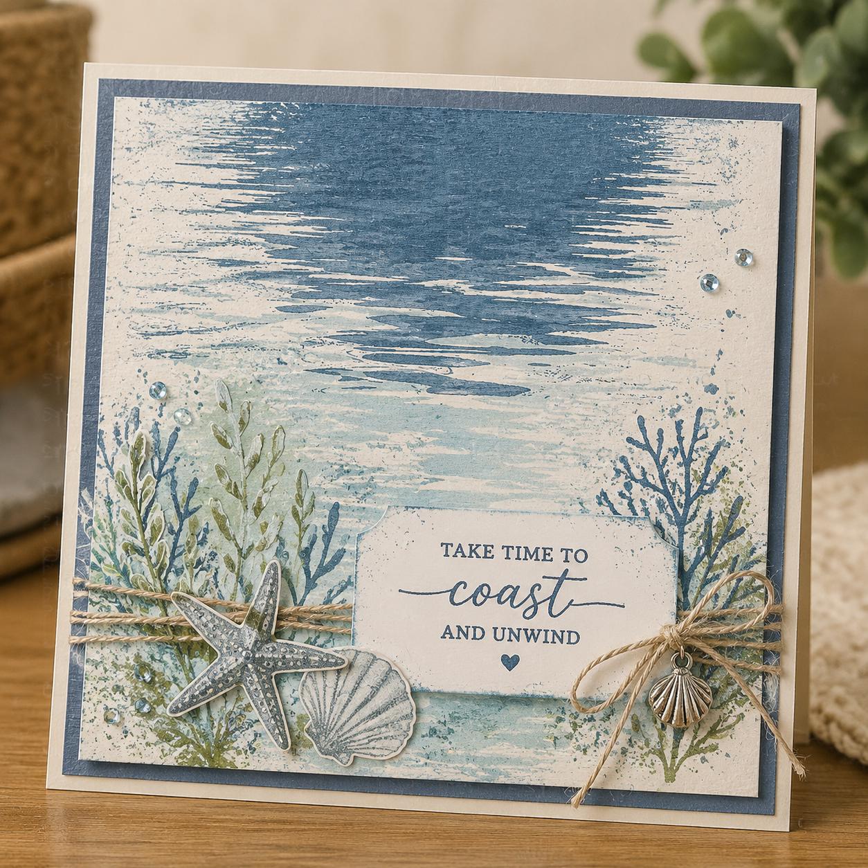 Sea Wave Reflection Clear Stamp, DIY Scrapbooking (14x14cm)