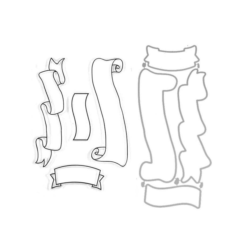 Rolling Banner Clear Stamp and Die Set for Birthday Cards