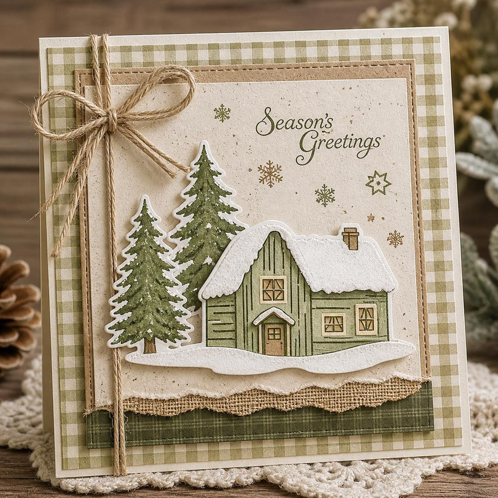 Winter Fox Clear Stamp and Die Set for Card Making and Scrapbooking