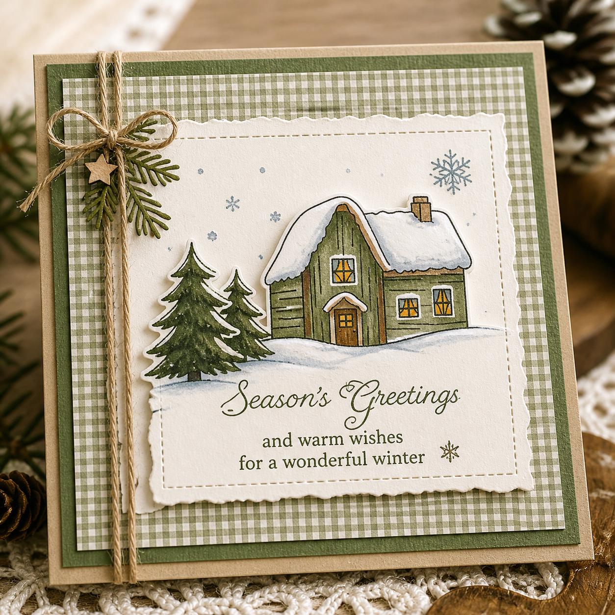 Winter Fox Clear Stamp and Die Set for Card Making and Scrapbooking