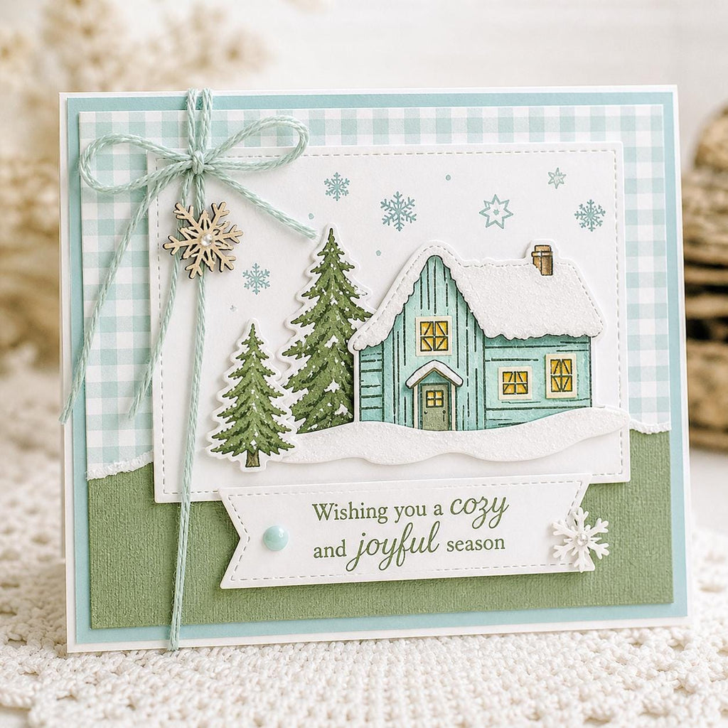 Winter Fox Clear Stamp and Die Set for Card Making and Scrapbooking