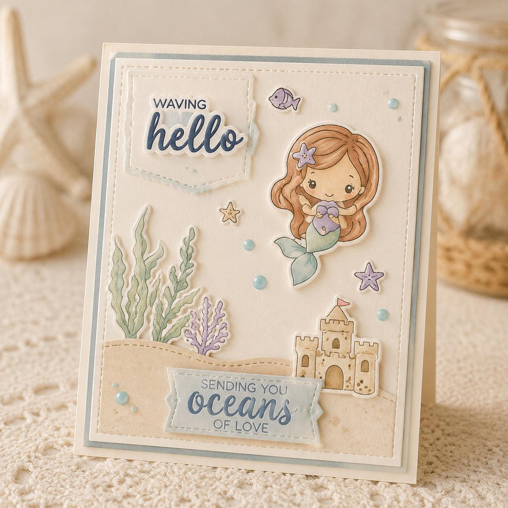 Little Mermaid Stamp and Die Set, DIY Card Making