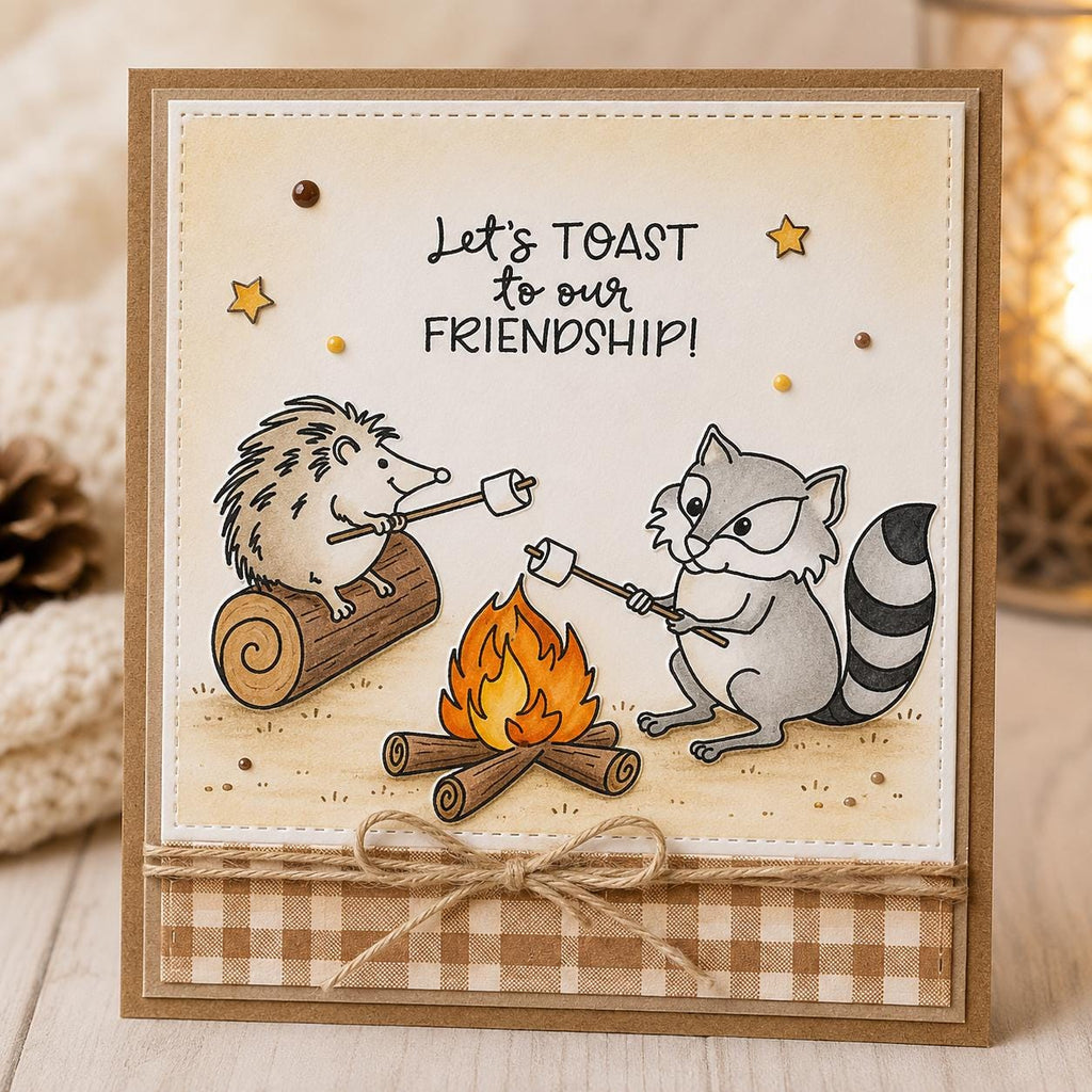 Camping Friends Clear Stamp and Die Set, DIY Card Making (11x16cm)