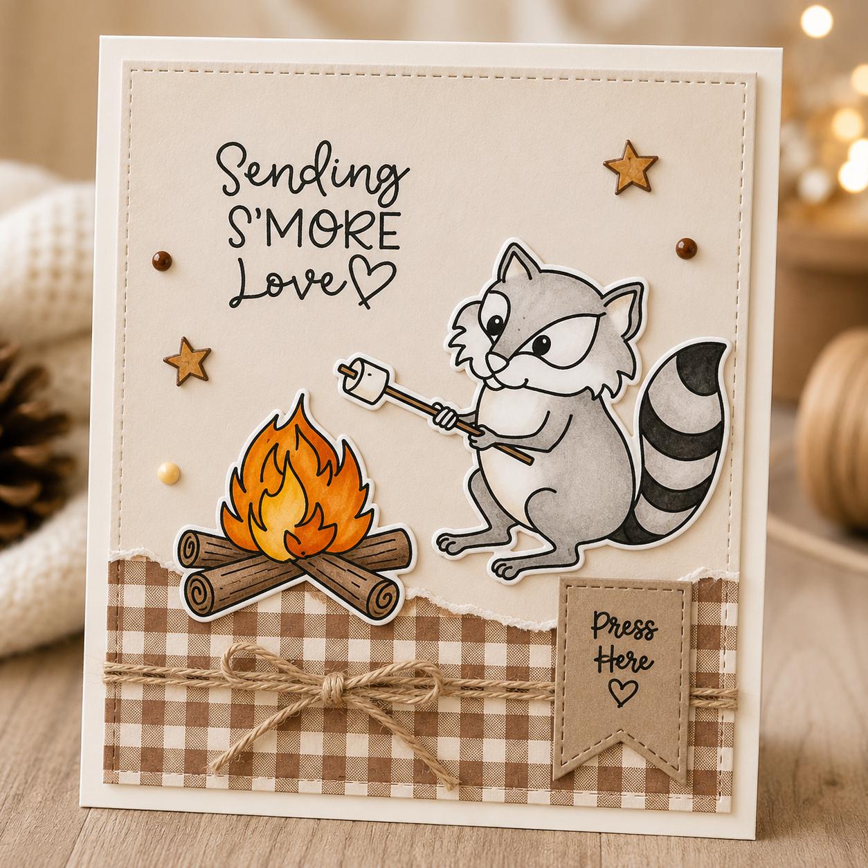 Camping Friends Clear Stamp and Die Set, DIY Card Making (11x16cm)