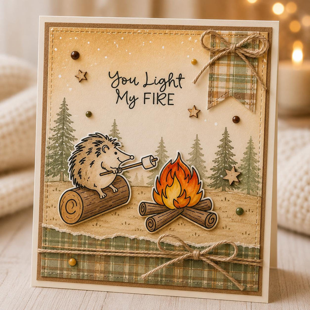 Camping Friends Clear Stamp and Die Set, DIY Card Making (11x16cm)