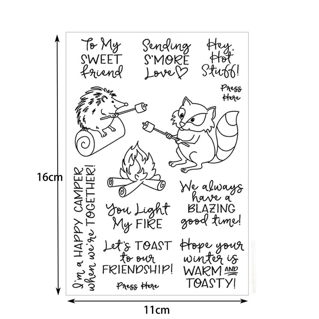 Camping Friends Clear Stamp and Die Set, DIY Card Making (11x16cm)